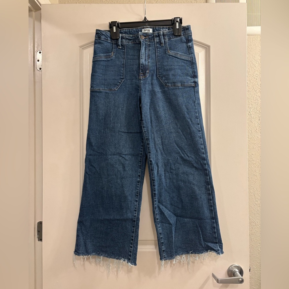 High-Rise Wide-Leg Women's Jeans - Dark Blue